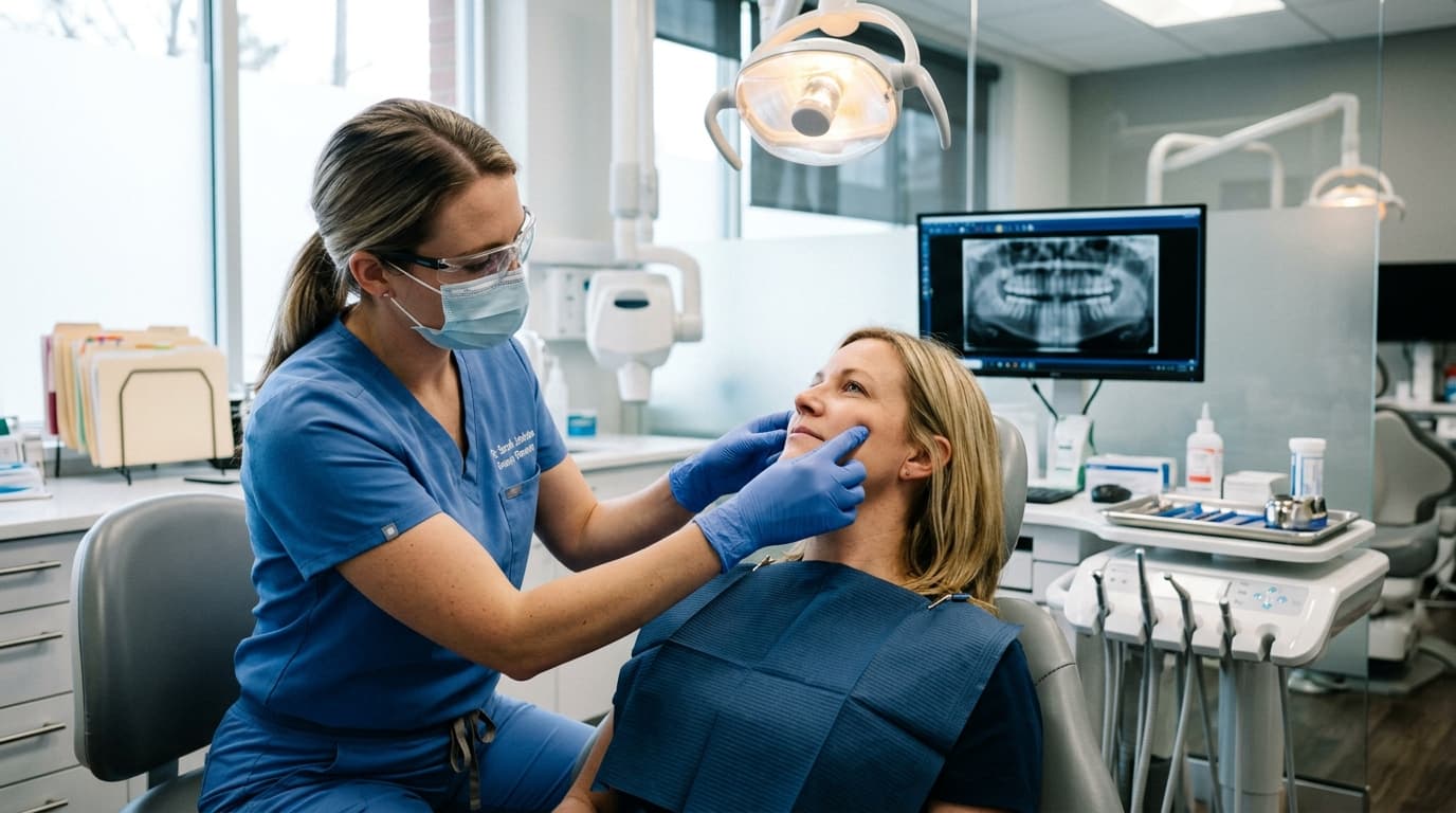 Urgent dental evaluation of facial swelling and pain