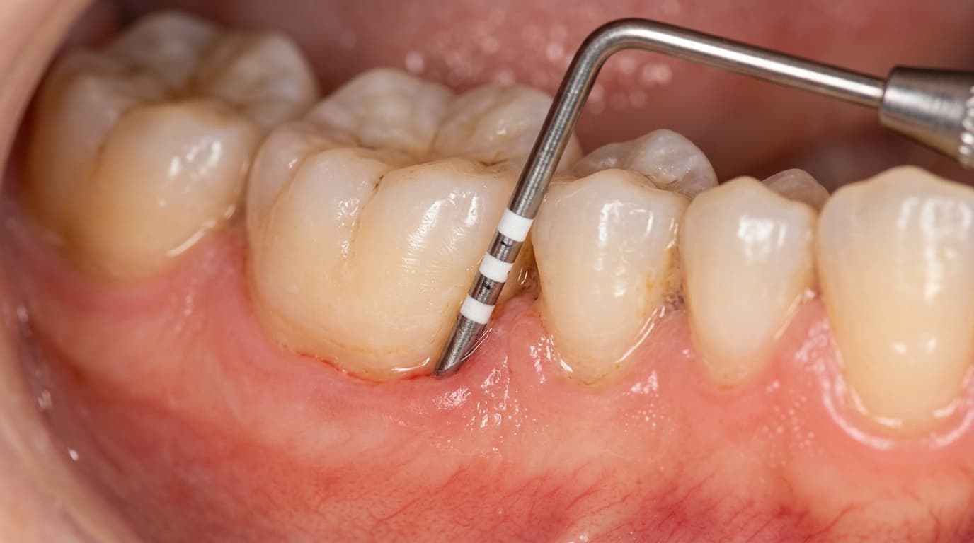 Periodontal pocket healing after deep cleaning