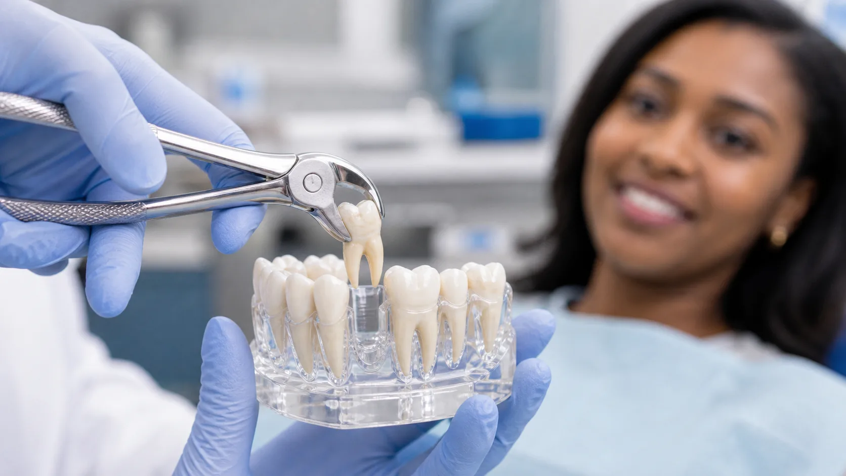 Dental extraction treatment setting
